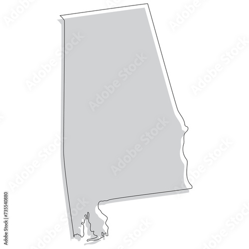 Map of Alabama. Alabama map.