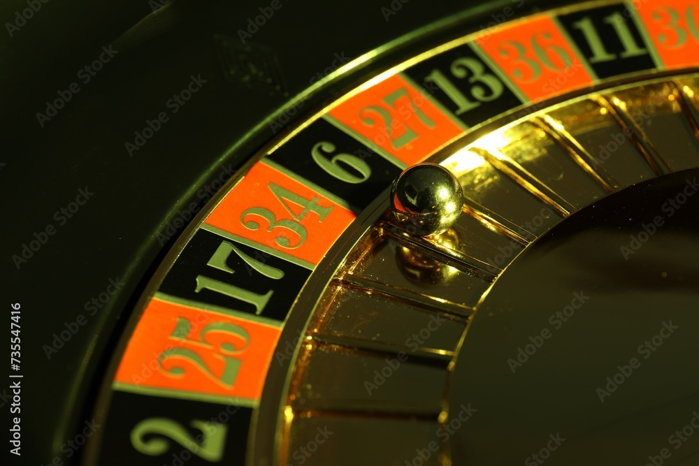 Roulette wheel with ball, closeup. Casino game Roulette wheel with ball, closeup. Casino game
