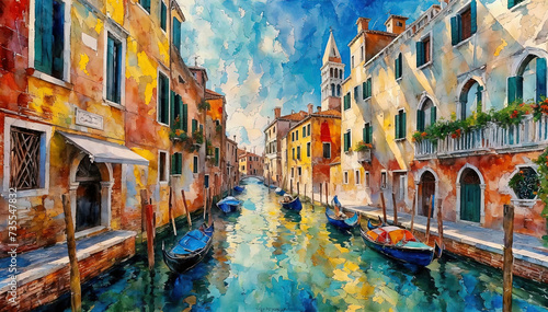Gondolas in Venice, Italy - City of Venice photo