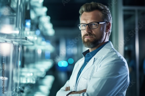 A Glimpse into the World of an Industrial Research Scientist Engrossed in His Work in a State-of-the-Art Lab