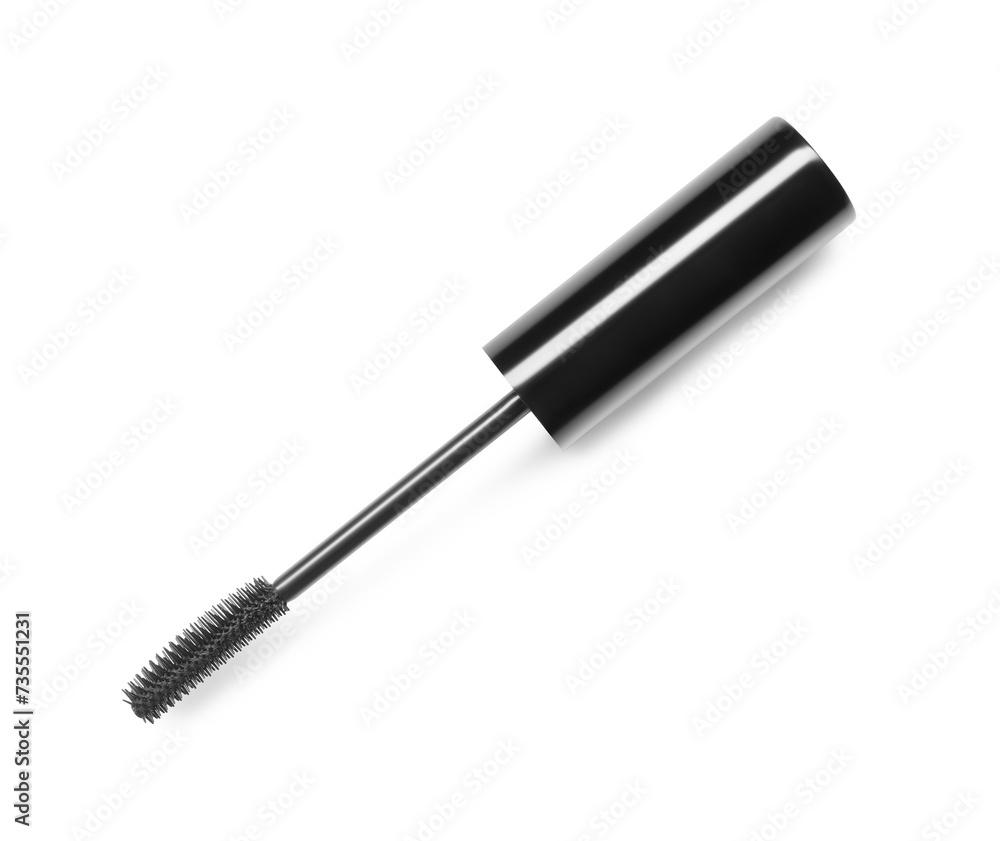 One mascara applicator isolated on white. Makeup product One mascara applicator isolated on white. Makeup product