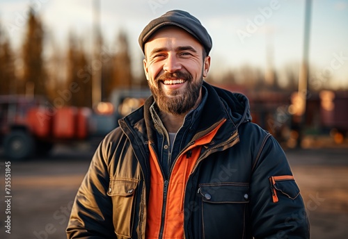 Bearded Man in Jacket and Hat