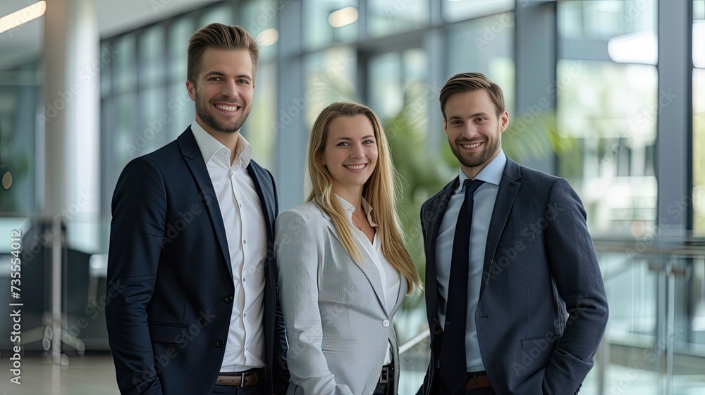 Professional Business Management Team in a Corporate Setting, Generative AI Professional Business Management Team in a Corporate Setting, Generative AI