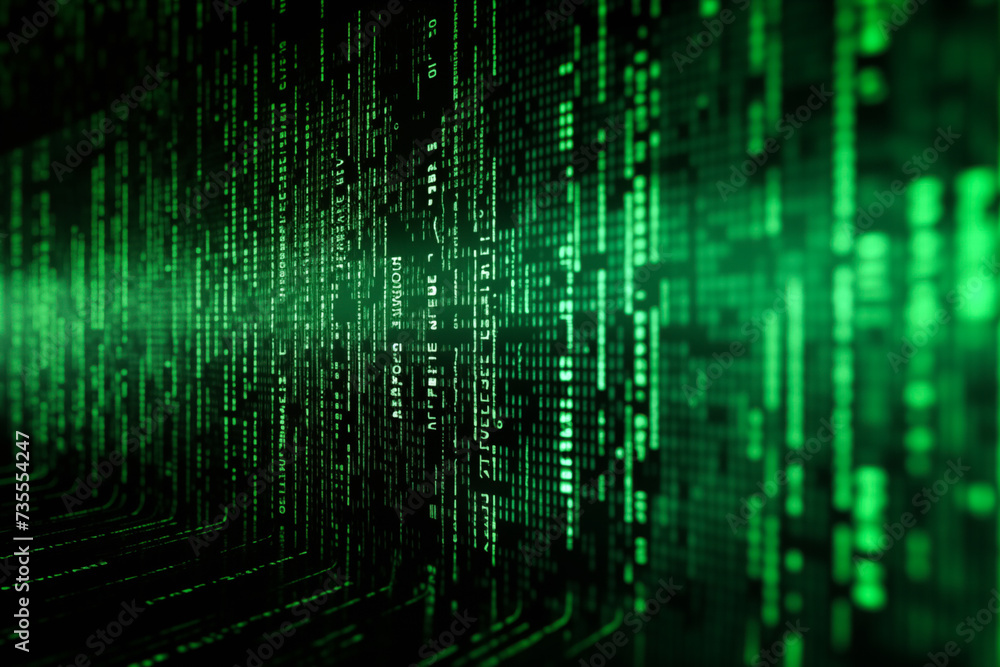 Dynamic Digital Data Stream - Abstract Green Computer Background Dynamic Digital Data Stream - Abstract Green Computer Background