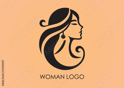 Logo of a woman with a flirtatious and elegant profile
