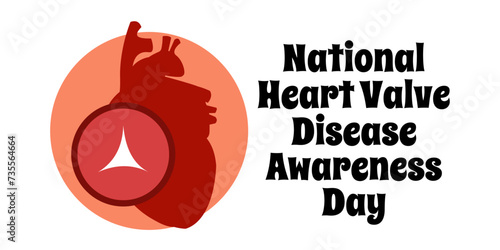 National Heart Valve Disease Awareness Day, simple horizontal banner or poster on a medical theme