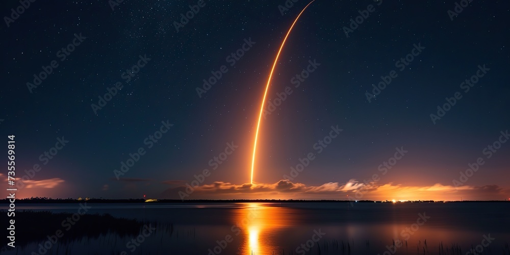 Captivating views of dynamic liftoff sequences unveil the celestial beauty of rocket trajectories.