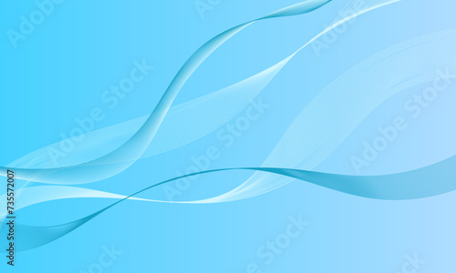 blue light smooth line wave curves with gradient abstract background