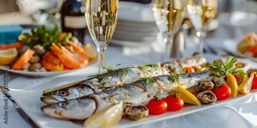 Celebrate in Style: Delicious Fish Appetizers and Sparkling Wine Buffet for Your Memorable Party