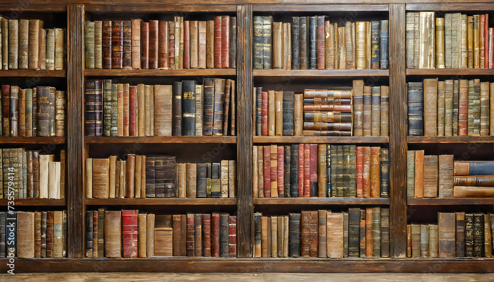 Big bookshelf background. Image material with many books lined up. Big bookshelf background. Image material with many books lined up.