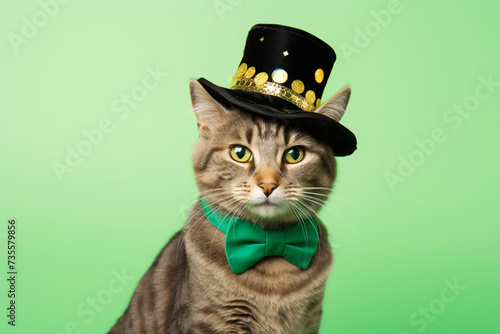 St. Patrick's Day Cat in a costume