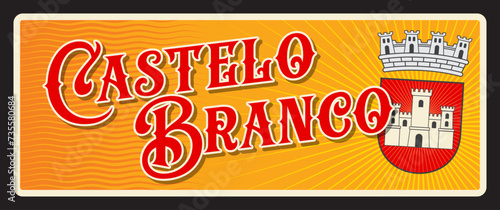 Wallpaper Mural Leiria, Castelo Branco, Coimbra, Portuguese Vector Portuguese travel plate or sticker, vintage tin sign, retro vacation postcard or journey signboard, luggage tag. Card with coat of arms and crown Torontodigital.ca