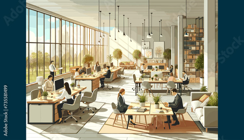 Concept of a fresh office image .  Vector illustration.

