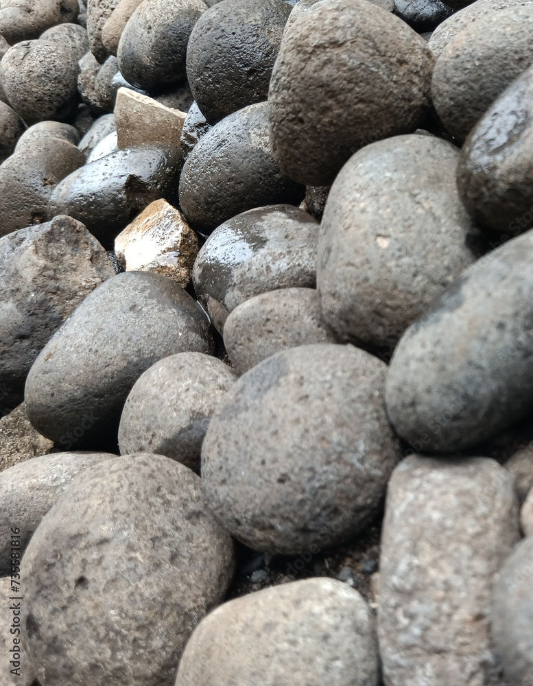 Cluster of river rocks: Nature's artwork Cluster of river rocks: Nature's artwork