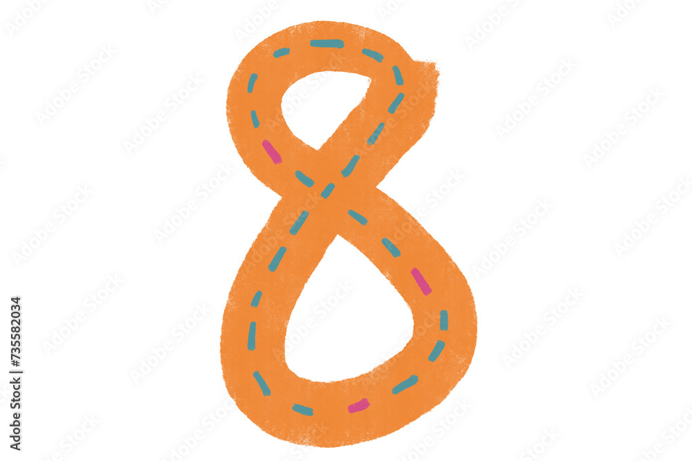 かわいい数字の手書きイラスト 8 かわいい数字の手書きイラスト 8