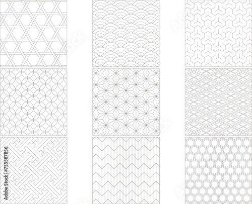 和柄パターンセット　角型　枠あり
