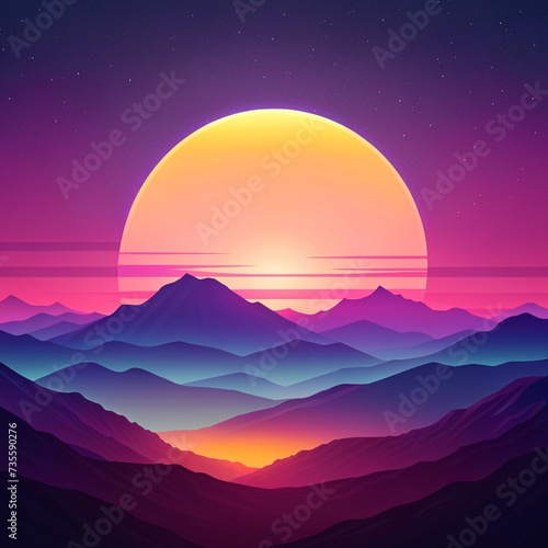 sunset over the mountains