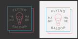 Floating Fantasies: Artistic Flying Balloon Line Art Logo Imagery.