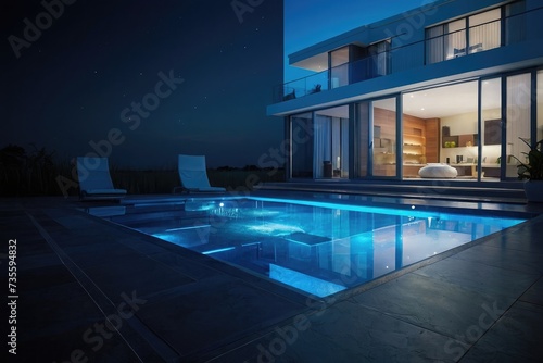 swimming pool at night © azait24
