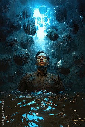 inner darkness drowning in emotions overwhelmed by inner demons