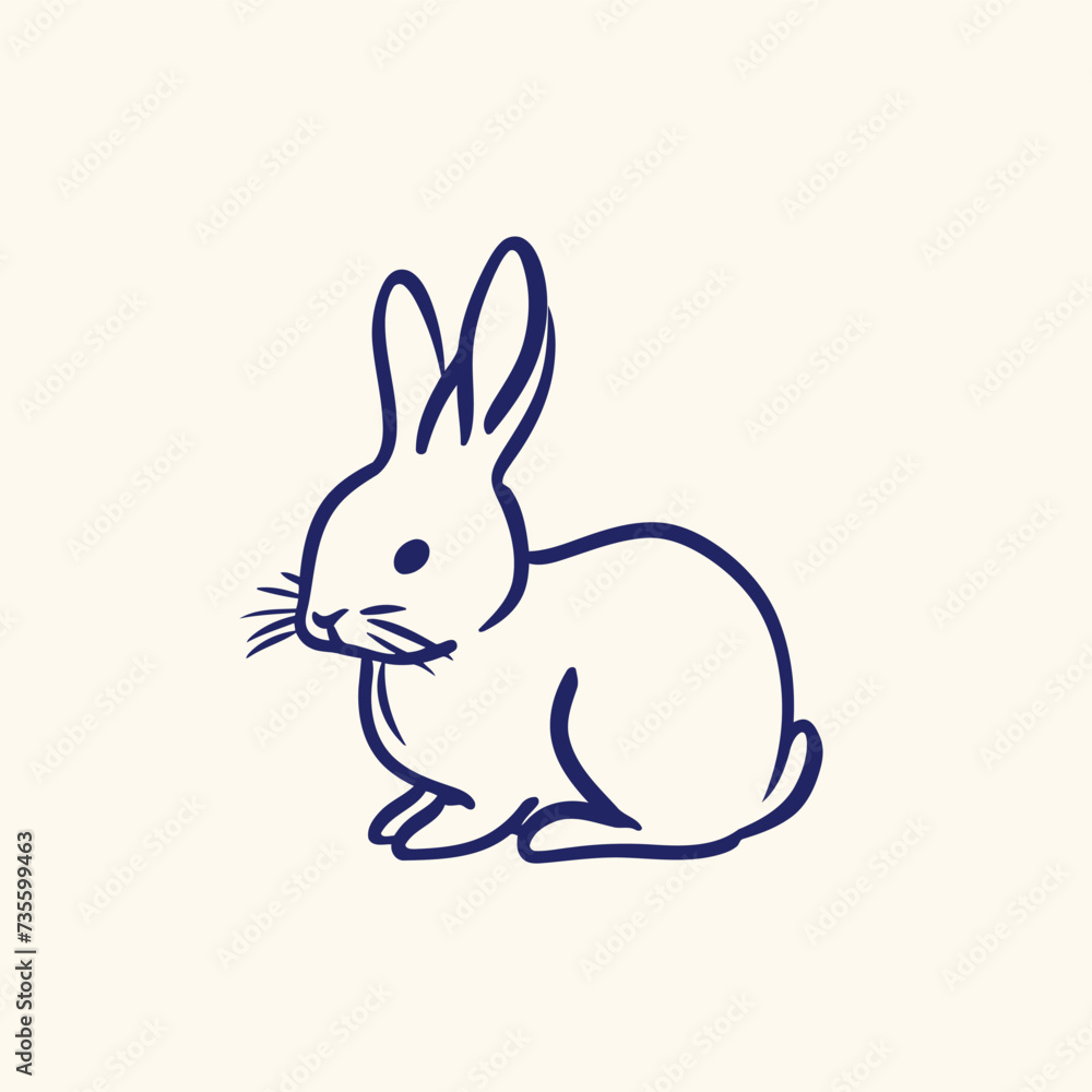 Vector silhouette rabbit symbol logo Vector silhouette rabbit symbol logo