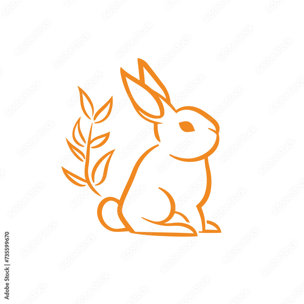 Vector silhouette rabbit symbol logo Vector silhouette rabbit symbol logo
