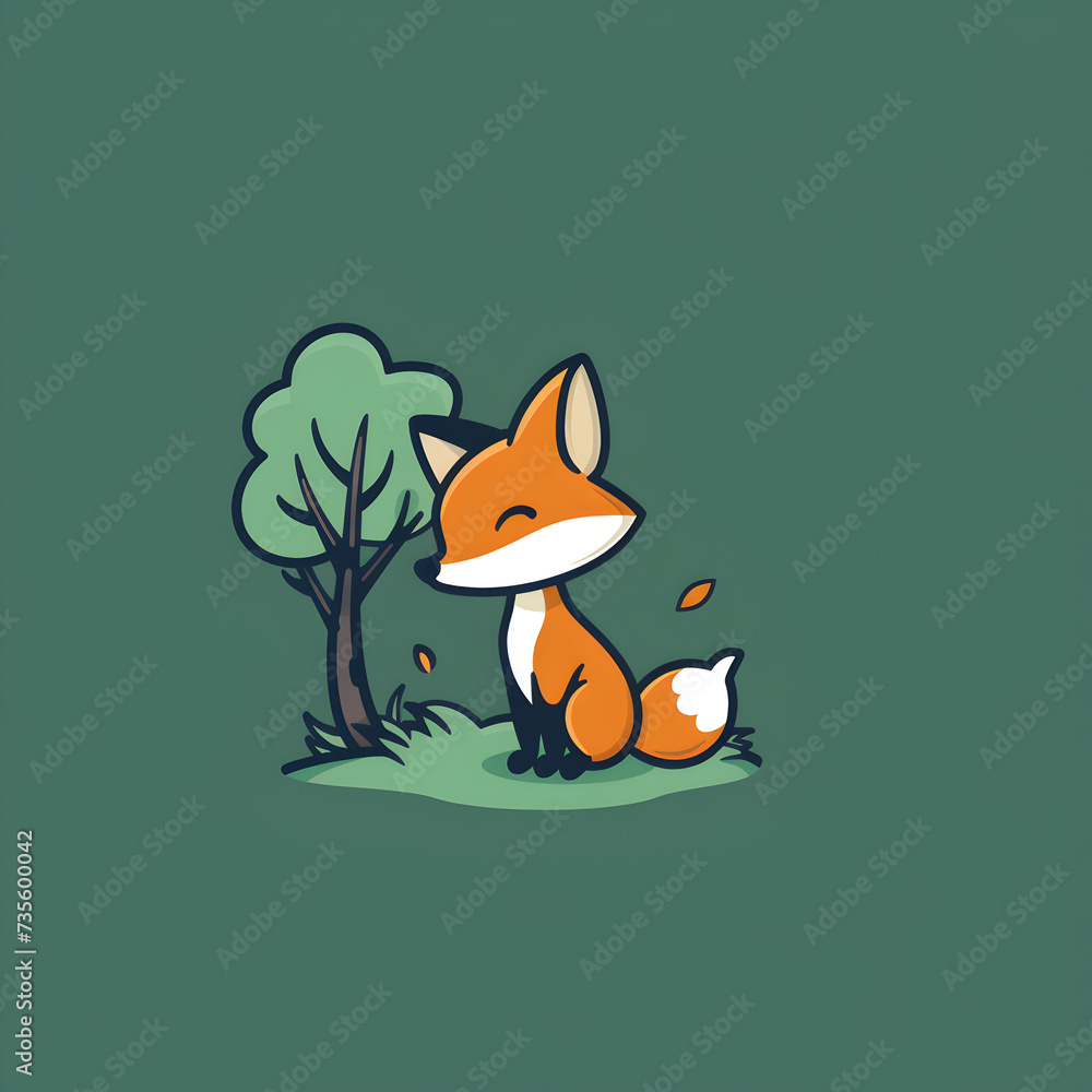 A logo illustration of a curious fox in a vibrant green woodland. Created with generative AI. A logo illustration of a curious fox in a vibrant green woodland. Created with generative AI.