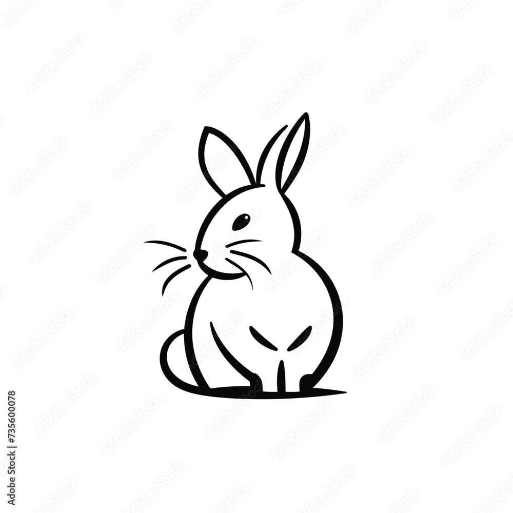 Vector line art rabbit Vector line art rabbit