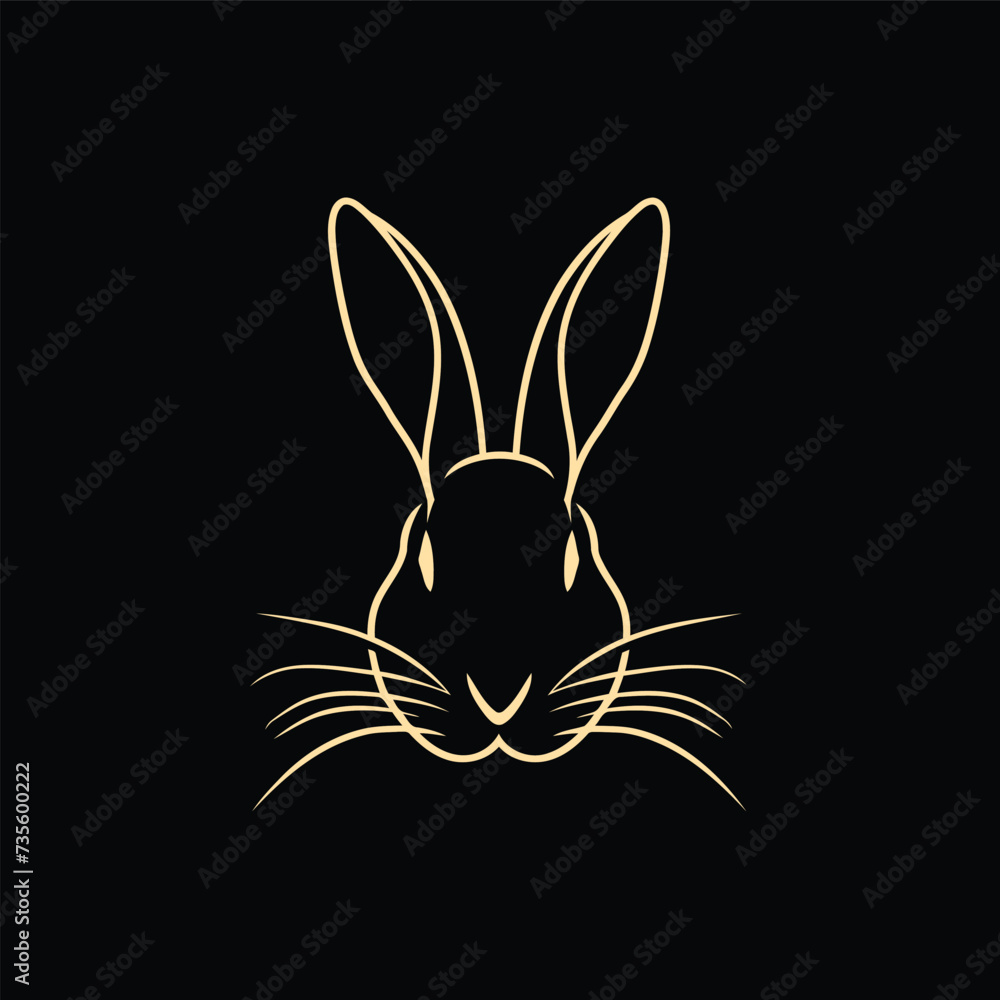 Vector line art rabbit