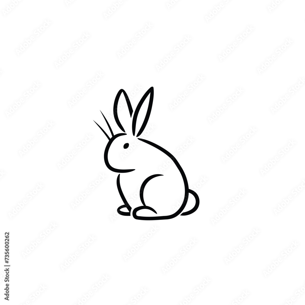 Vector line art rabbit Vector line art rabbit