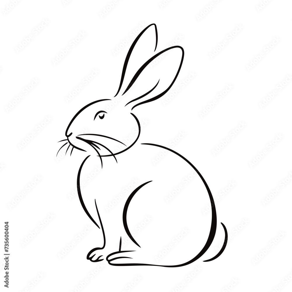 Vector line art rabbit Vector line art rabbit