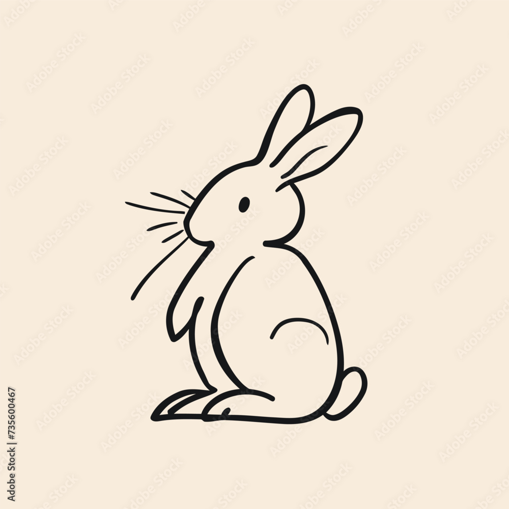Vector silhouette rabbit symbol logo Vector silhouette rabbit symbol logo