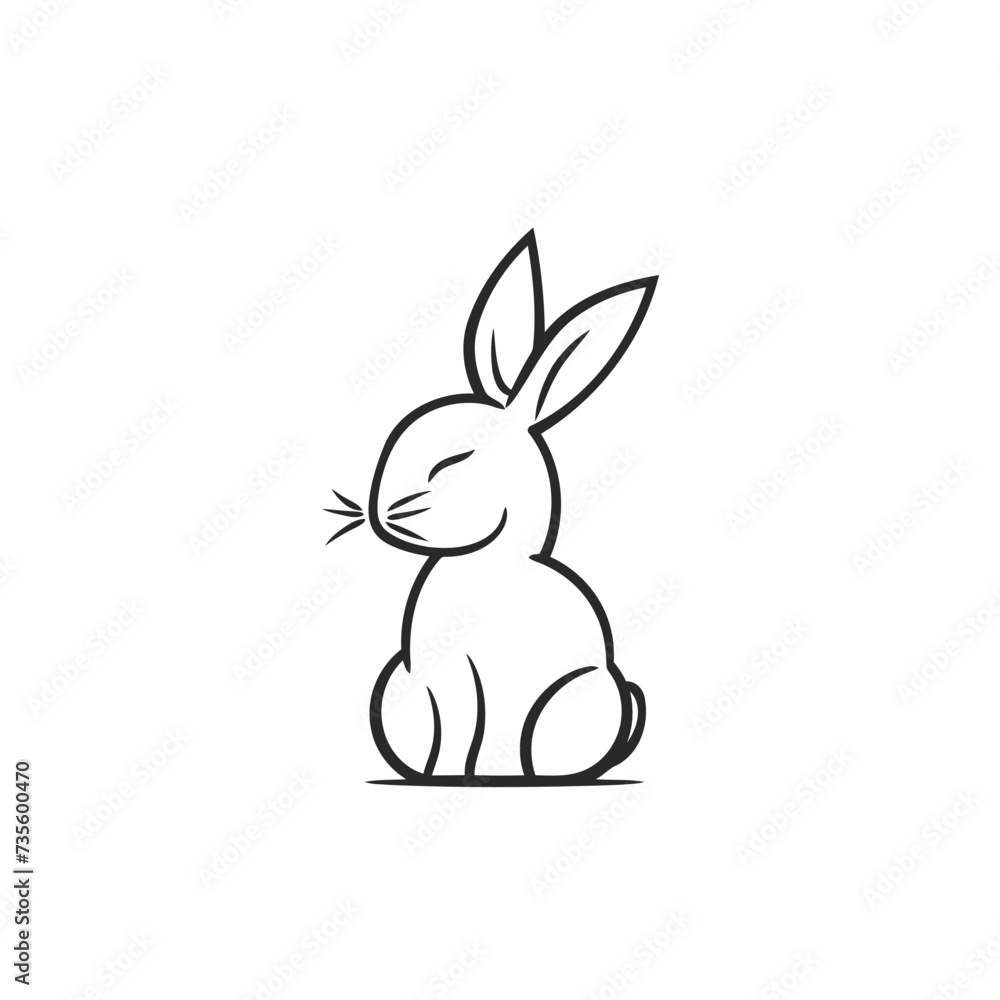 Fototapeta premium Vector line art rabbit