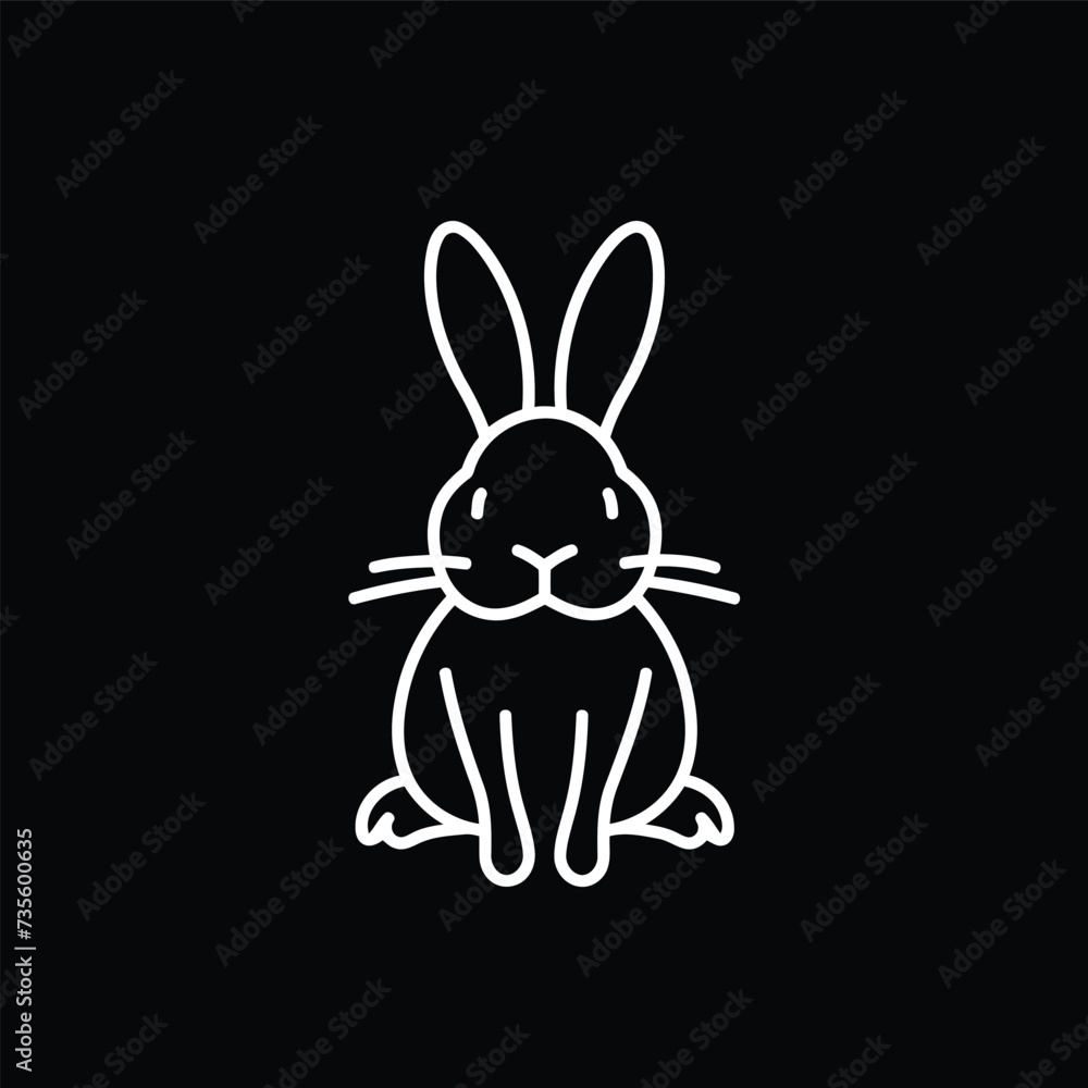Obraz premium Vector line art rabbit