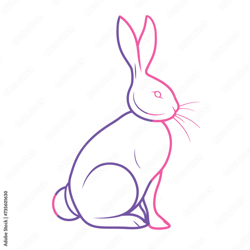Vector silhouette rabbit symbol logo Vector silhouette rabbit symbol logo