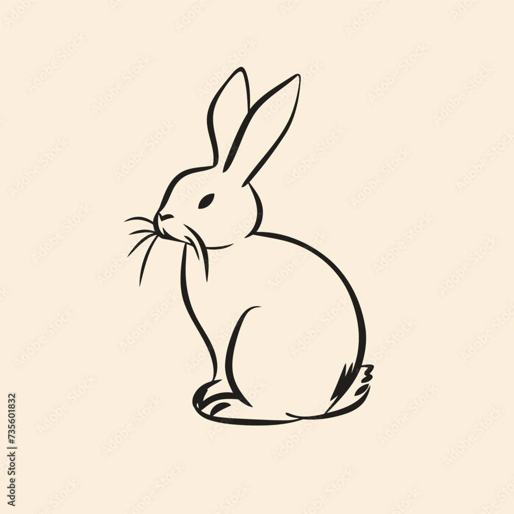 Fototapeta premium Vector silhouette rabbit symbol logo