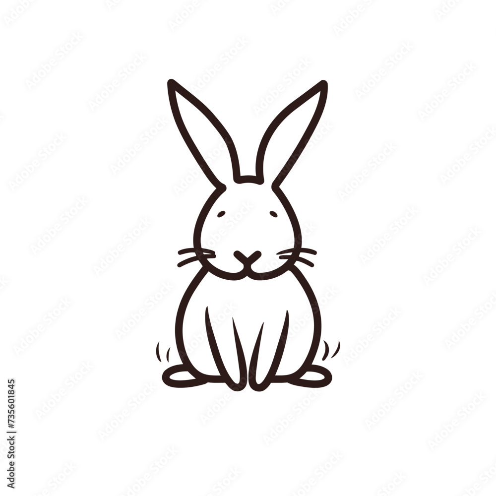 Vector silhouette rabbit symbol logo Vector silhouette rabbit symbol logo