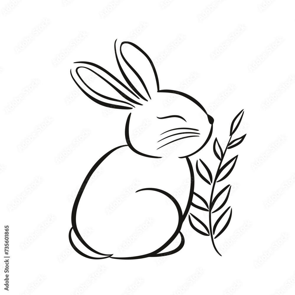 Vector silhouette rabbit symbol logo Vector silhouette rabbit symbol logo