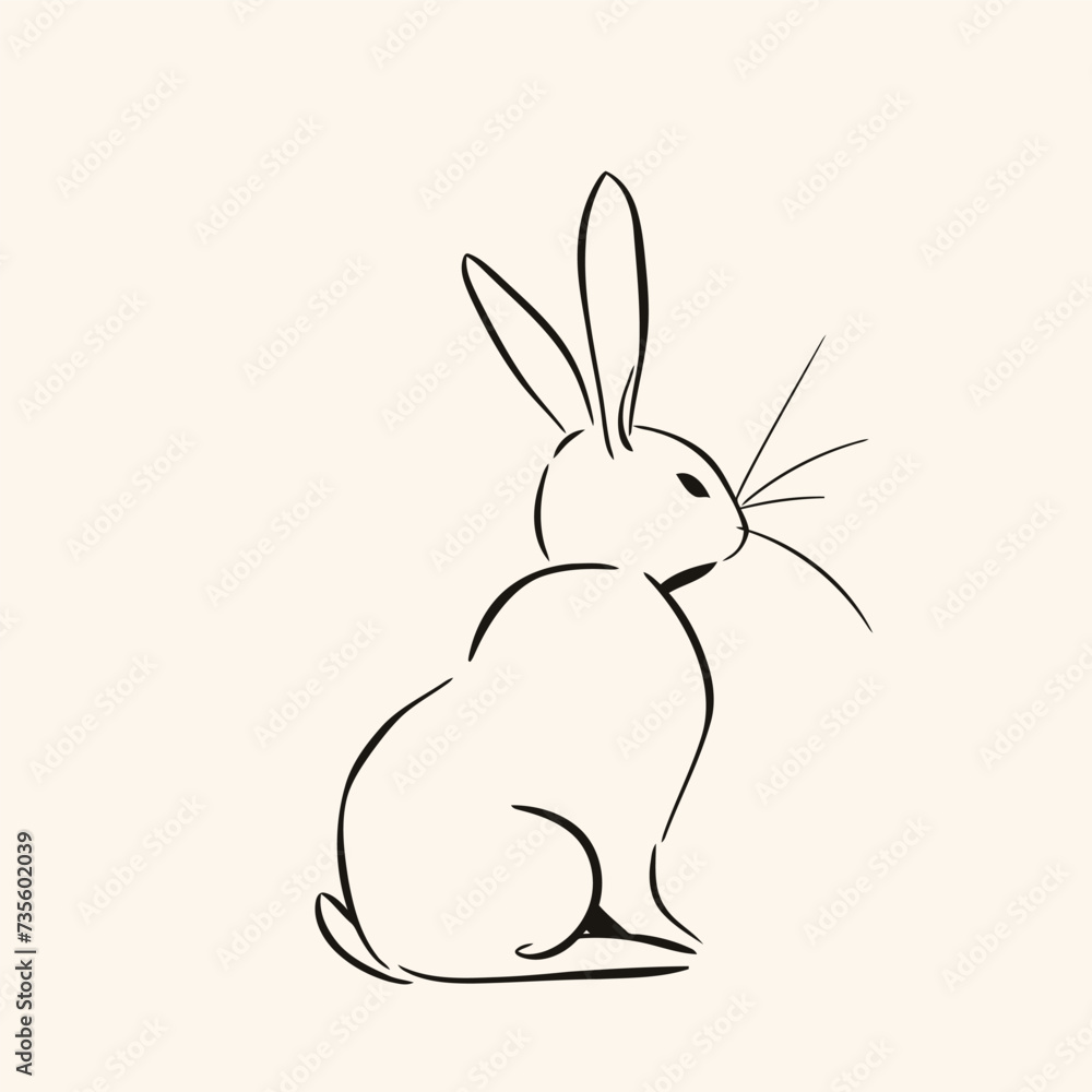 Fototapeta premium Vector silhouette rabbit symbol logo