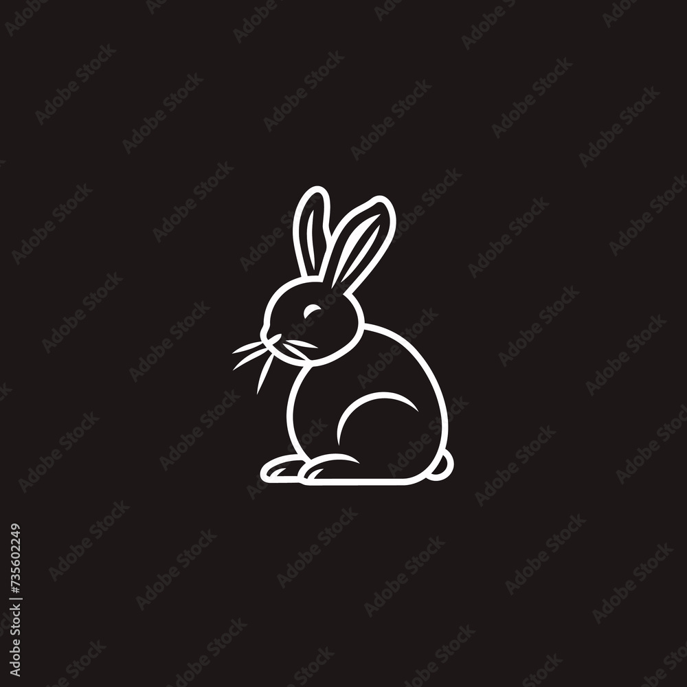 Fototapeta premium Vector silhouette rabbit symbol logo