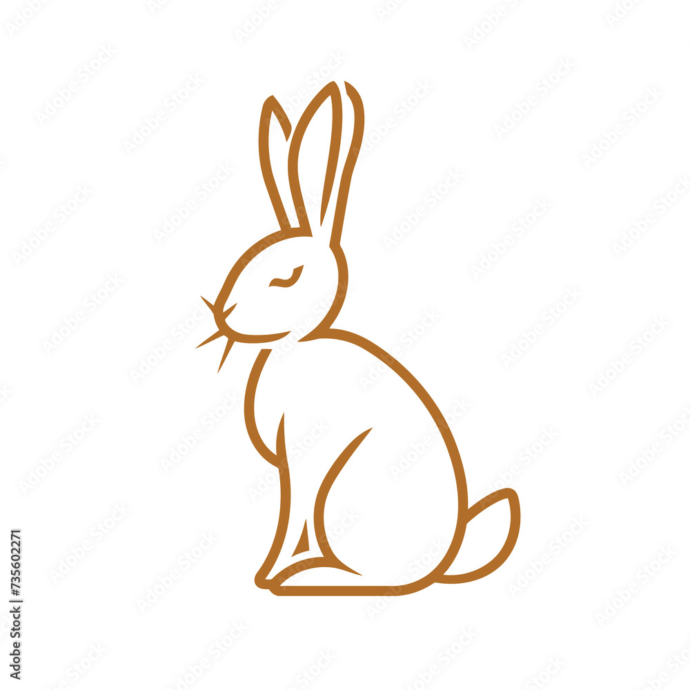 Vector silhouette rabbit symbol logo Vector silhouette rabbit symbol logo