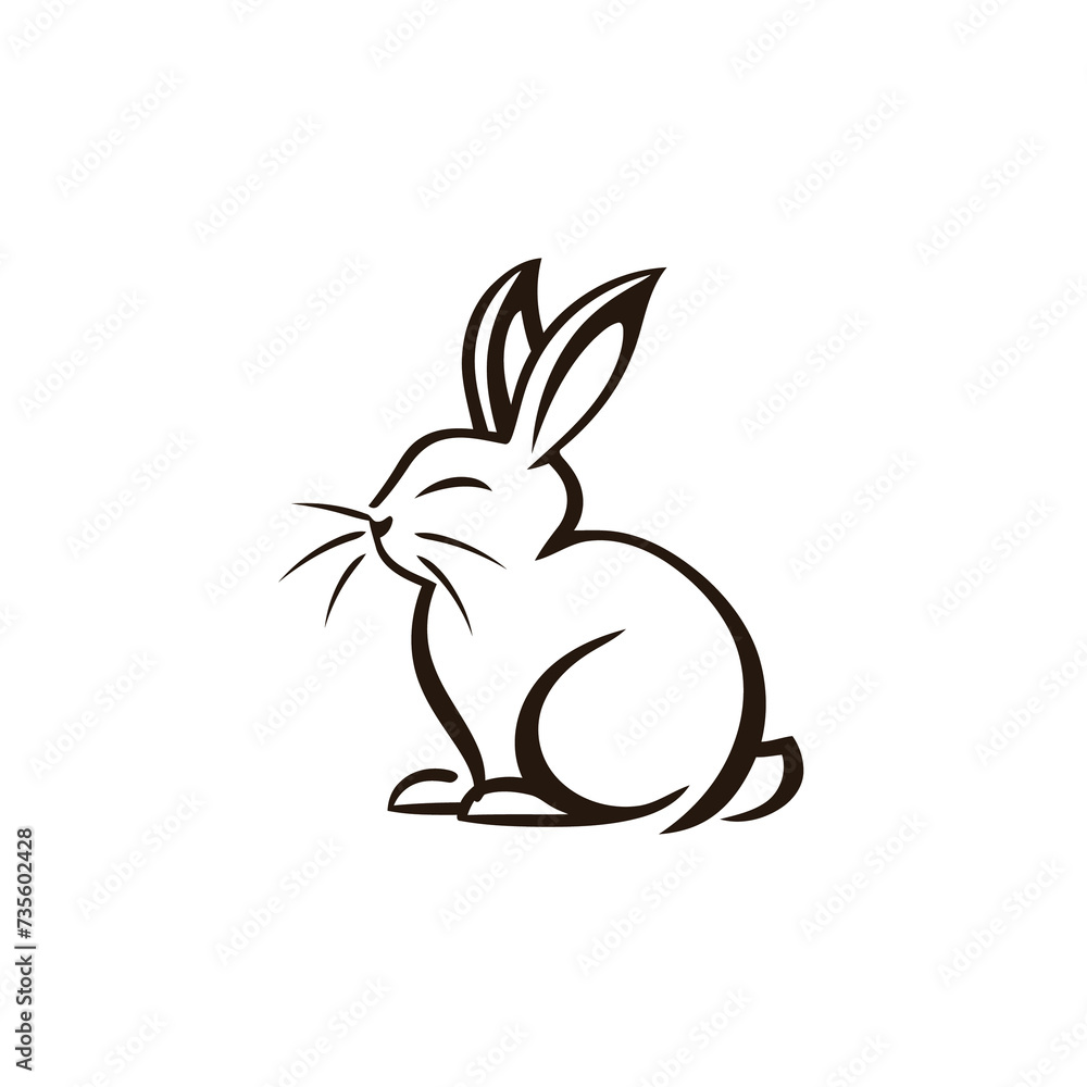 Vector silhouette rabbit symbol logo Vector silhouette rabbit symbol logo