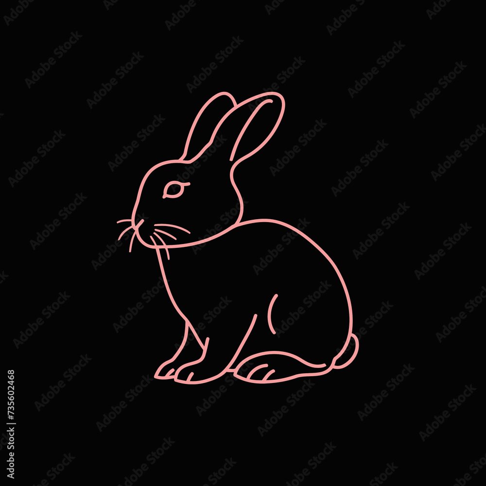 Fototapeta premium Vector silhouette rabbit symbol logo
