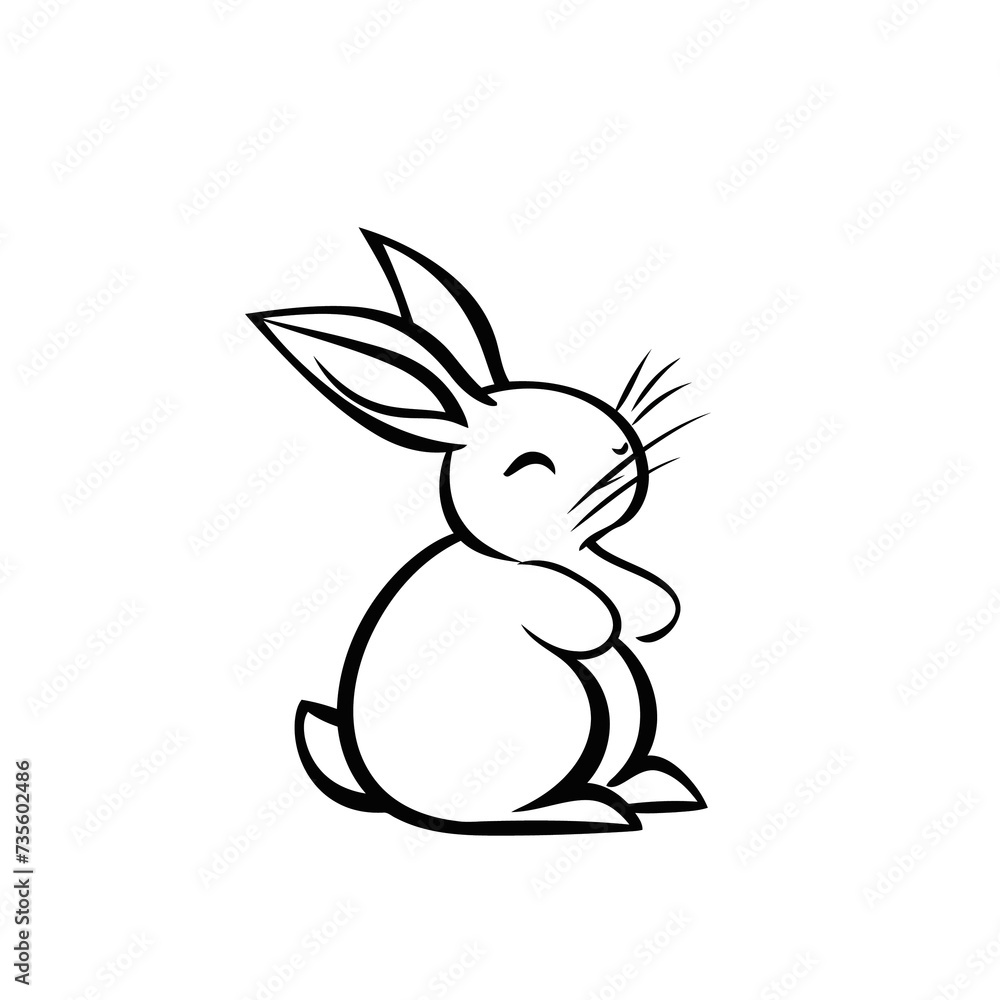 Obraz premium Vector silhouette rabbit symbol logo