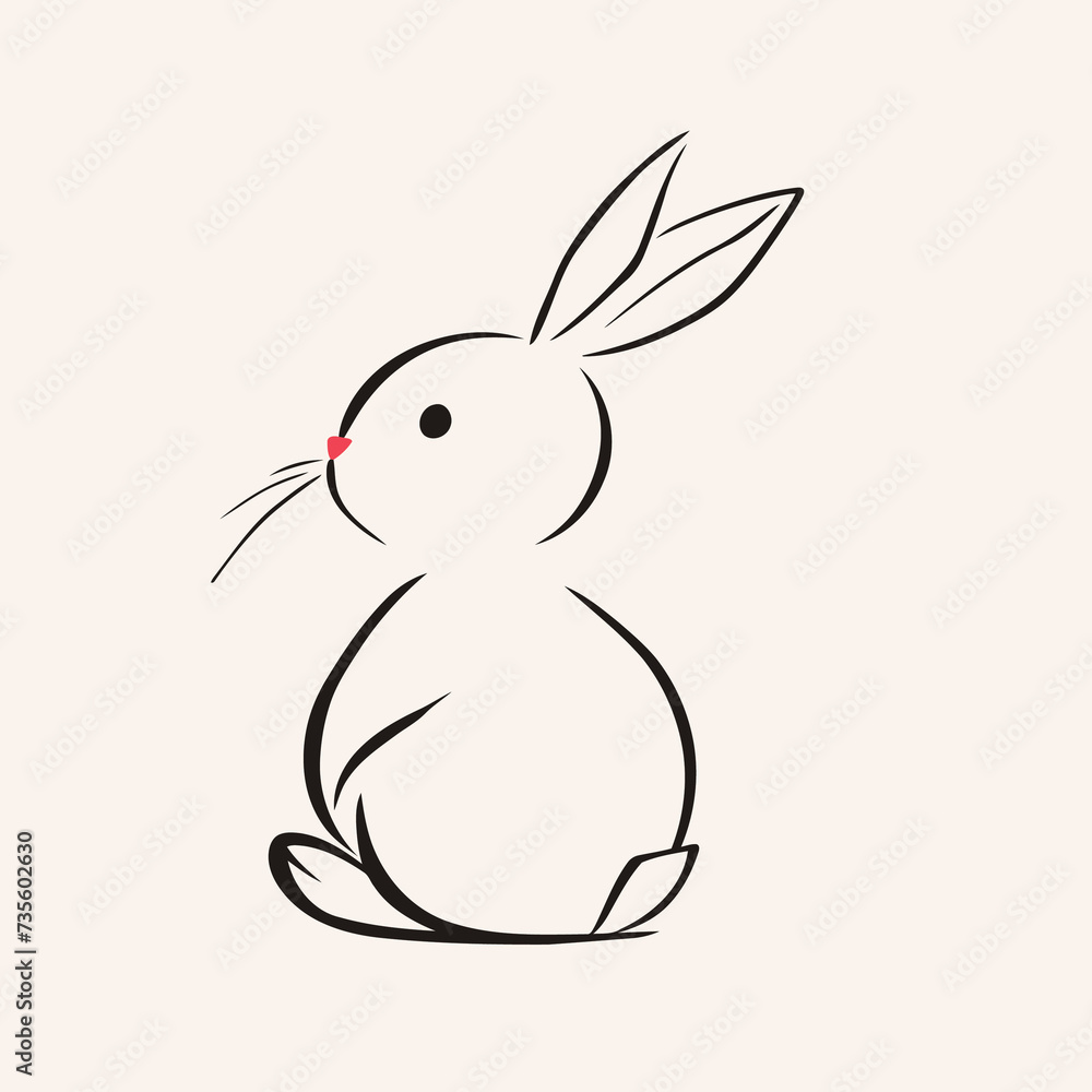 Vector silhouette rabbit symbol logo