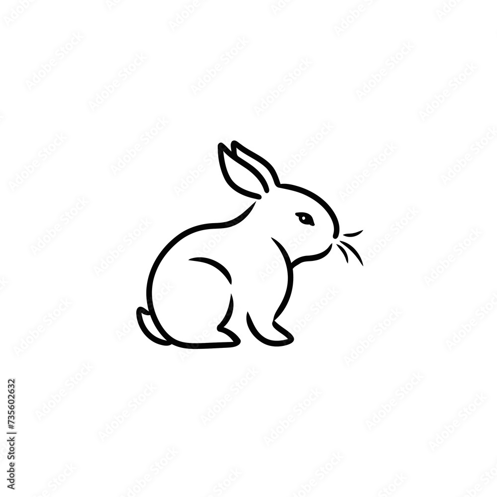 Obraz premium Vector silhouette rabbit symbol logo