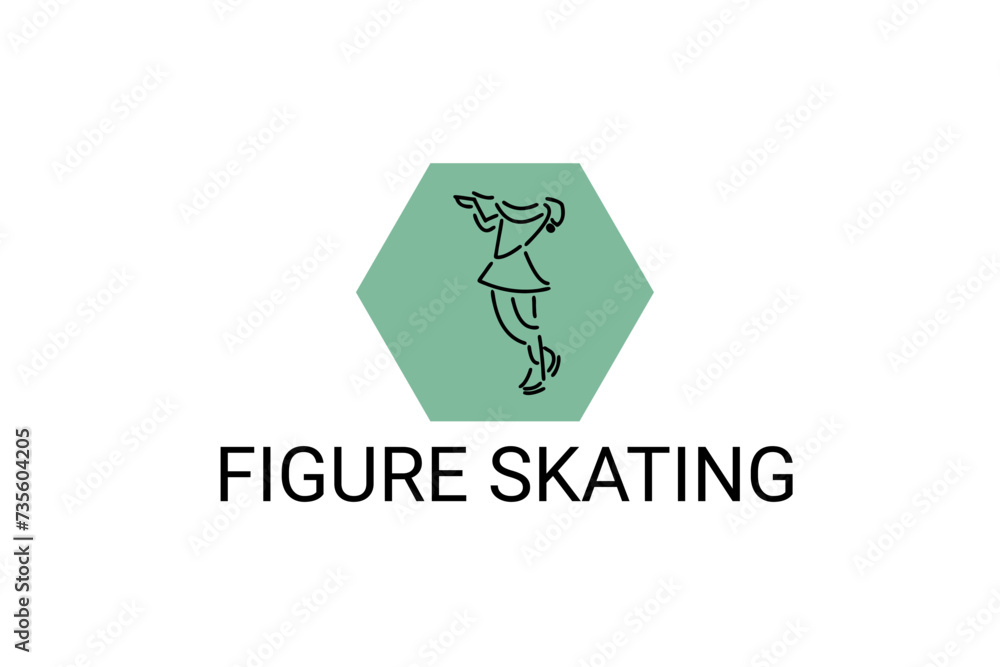 Figure skating vector line icon. dance, practice Figure skating. sport dance pictogram illustration. Figure skating vector line icon. dance, practice Figure skating. sport dance pictogram illustration.