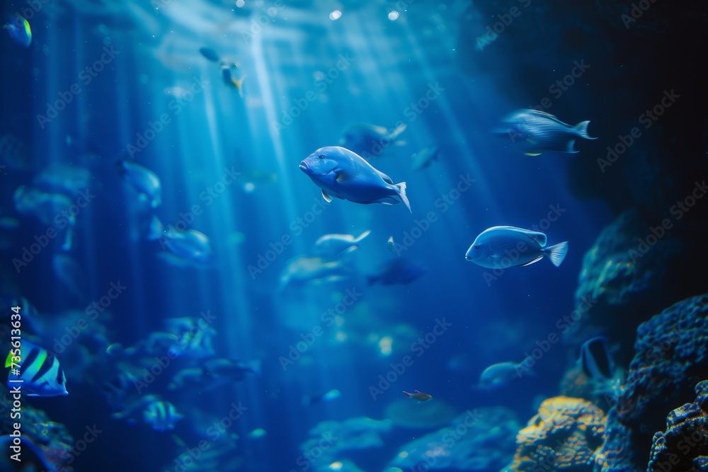 Coral reef with diverse marine life Coral reef with diverse marine life