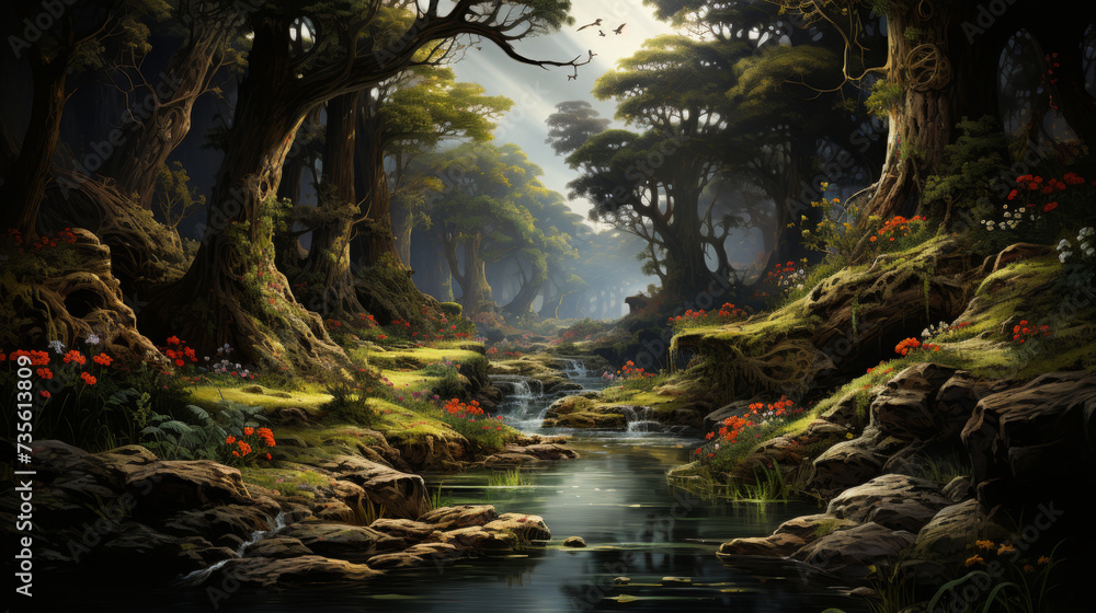 Fototapeta premium A forest that hides mysteries