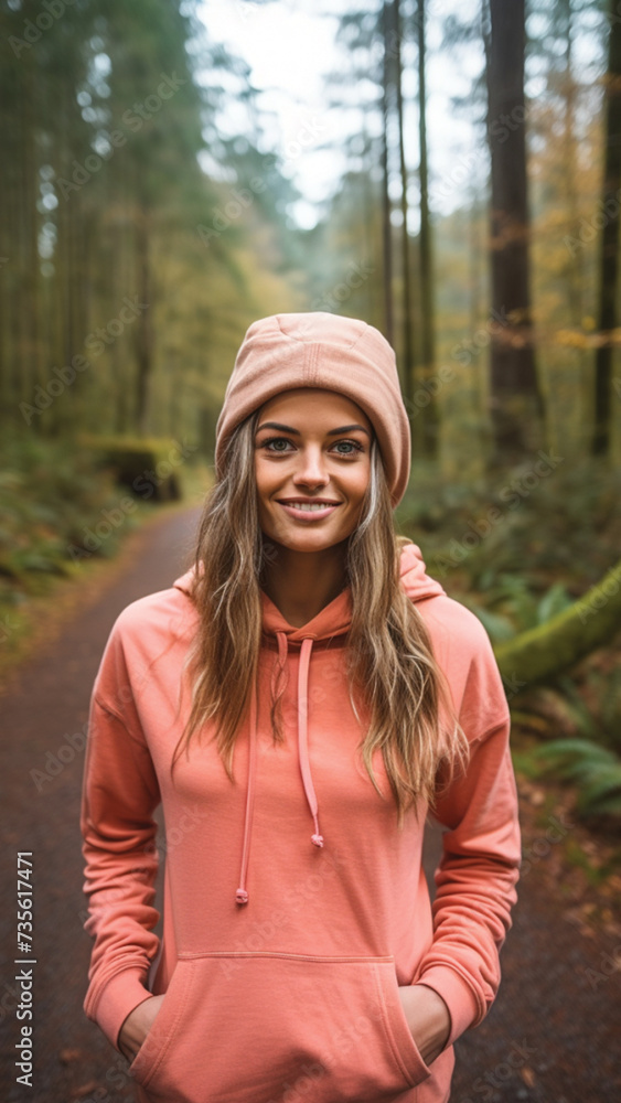 Woman On Hiking Trail Woman On Hiking Trail